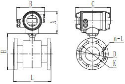 智能电磁流量计产品外形尺寸